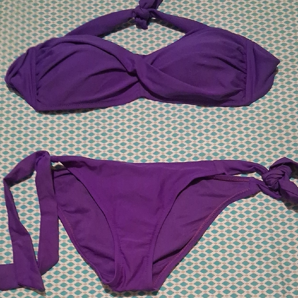 ABS Allen Schwartz Vibrant Purple Bikini